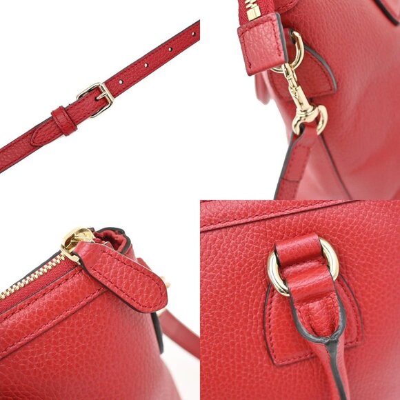 GUCCI GG Interlocking Charm 2Way Shoulder Hand Bag Leather Red GHW 97KB275 - Picture 9 of 14
